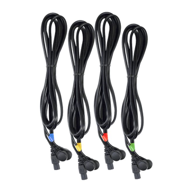 4-pack Snap Cables med Svart Connection