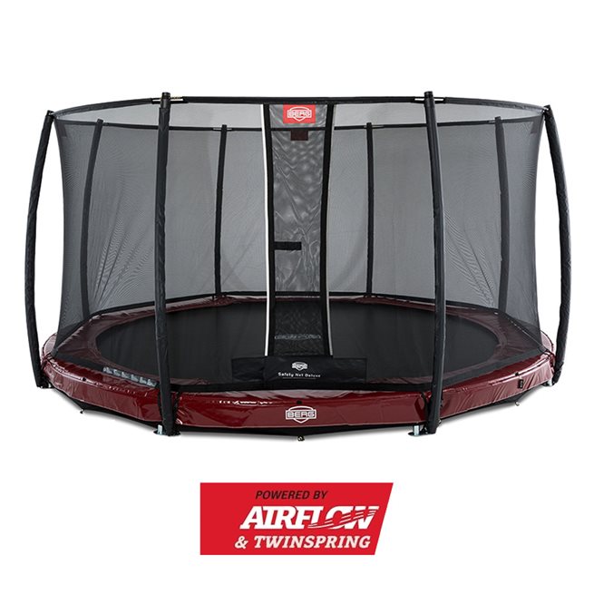 BERG Elite Nedgrävbar Studsmatta 430 + Säkerhetsnät Deluxe