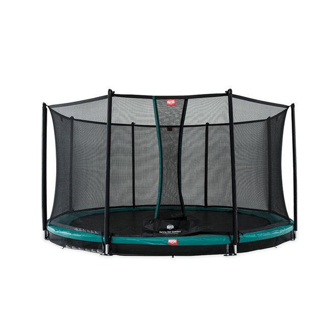 BERG Favorit Nedgrävbar Studsmatta Grå 430 + Säkerhetsnät Comfort