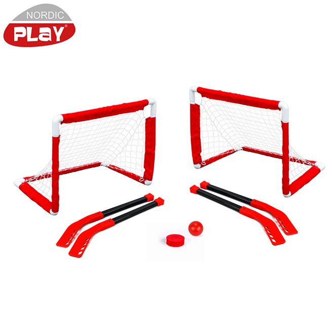 NORDIC PLAY Mini hockey-set inkl. 2 mål och 4 klubbor