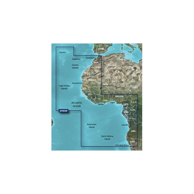 Western Africa Garmin microSD™/SD™ card: HXAF003R