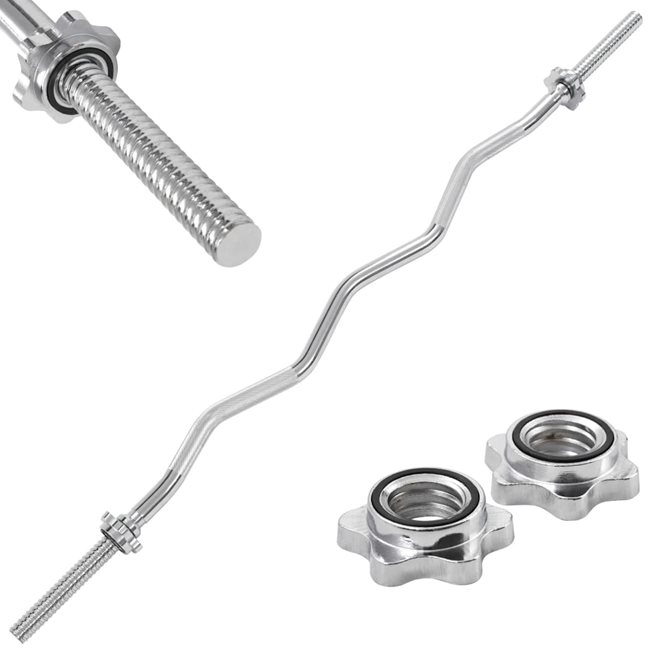 vidaXL Curlstång 3x120 cm massivt stål silver