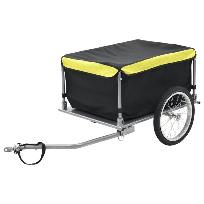 vidaXL Cykelvagn 65 kg svart/gul