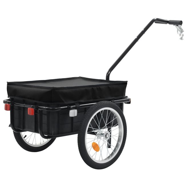 vidaXL Cykelvagn/handkärra 155x61x83 cm stål svart