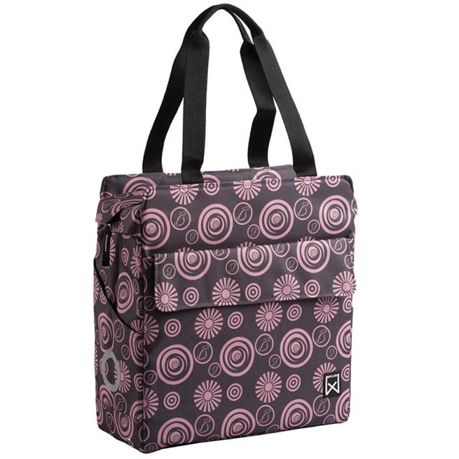 vidaXL Cykelväska Vortex Shopper 17 L grå och rosa