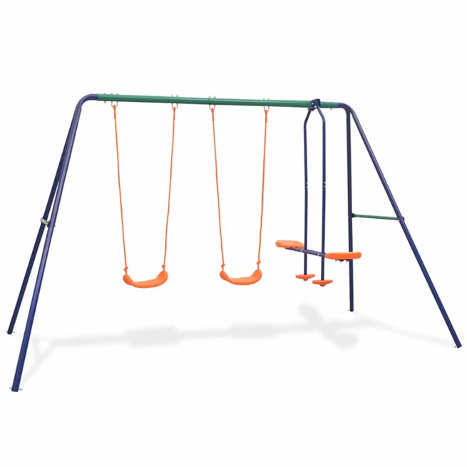 vidaXL Gungställning med 4 sitsar orange