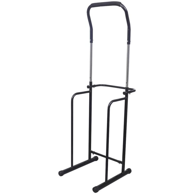 vidaXL Justerbar Träningsstation / dip-station 175-224 cm Svart