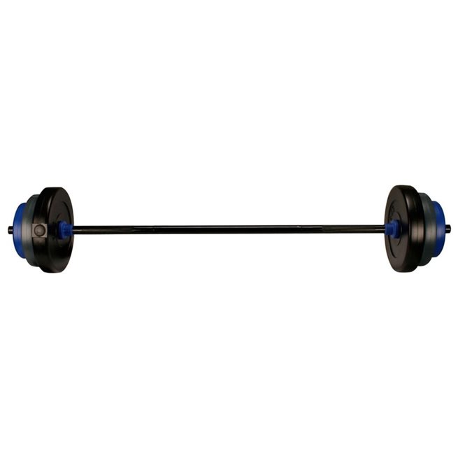 vidaXL Skivstångsset 20 kg svart/grå/koboltblå