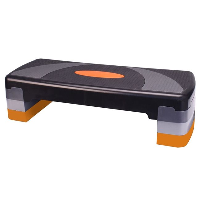 vidaXL Stepbräda aerobics stor svart/orange
