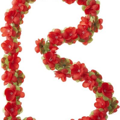 Basil Girlang 130 cm röd/Slöjblomma