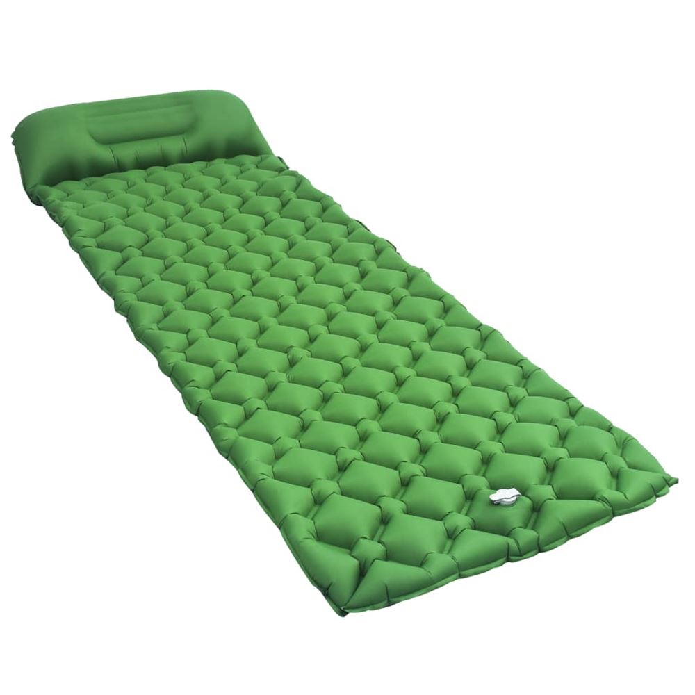 vidaXL Luftmadrass med kudde 58x190 cm grön