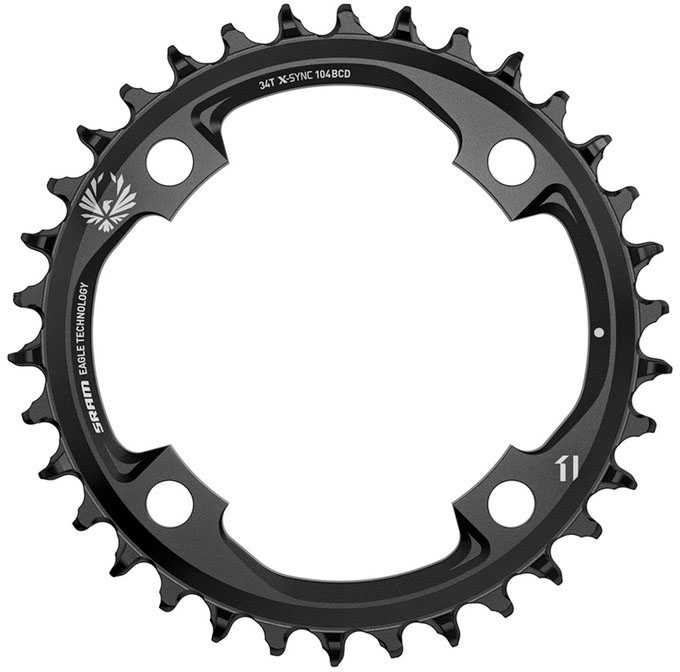 Absoluteblack Drev SRAM X-Sync 2 Eagle MTB aluminium 1agle MTB aluminium 104 bcd 1 x 11-12 växlar 36T sv