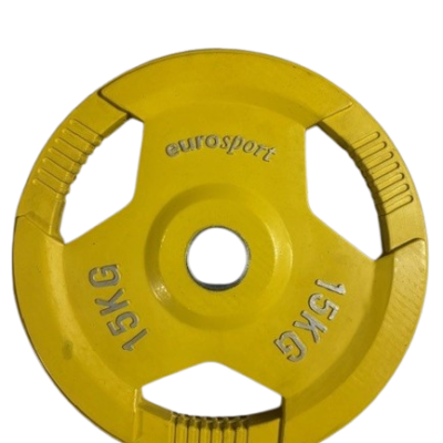 Viktskiva gummi gul 15 kg 50 mm
