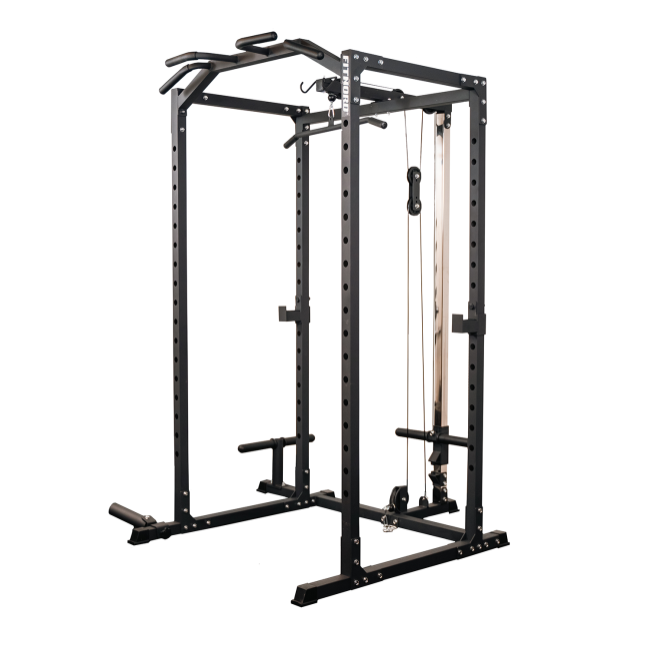 FitNord Power Rack 500 med övre och nedre kabeldrag