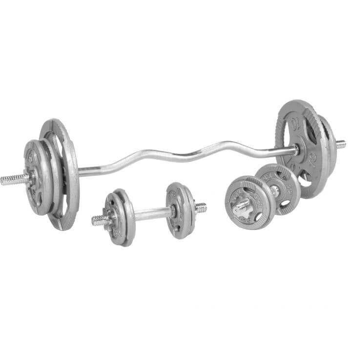Gorilla Sports Curlstång Hantlar TRIGRIP Gjutjärn - 70 kg