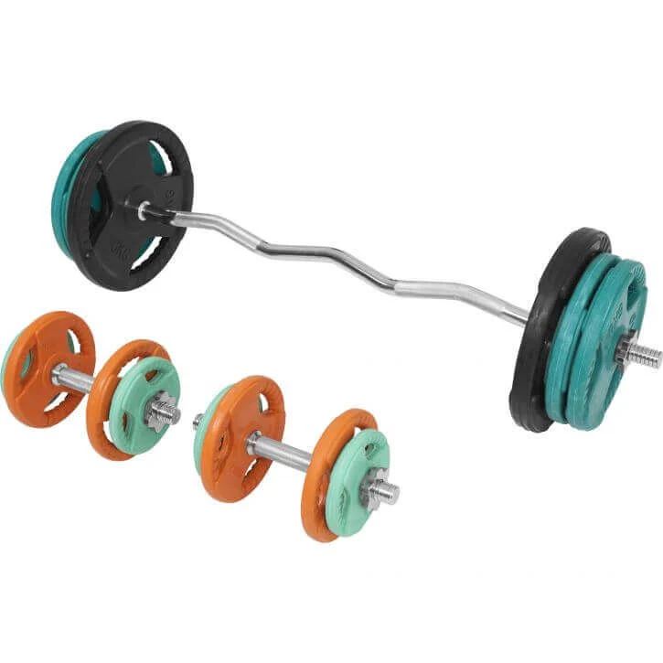 Gorilla Sports Curlstång Hantlar Trigrip S - 70 kg