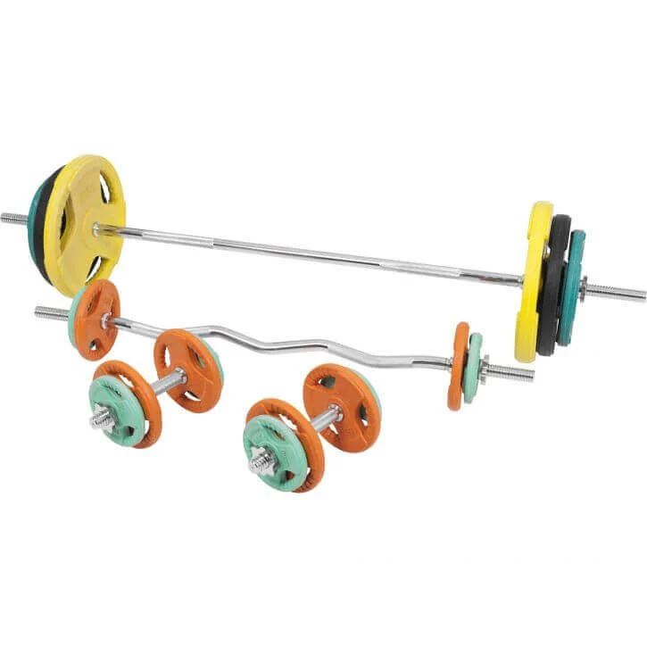 Gorilla Sports Skivstång CurlstångHantlar Trigrip S -108kg