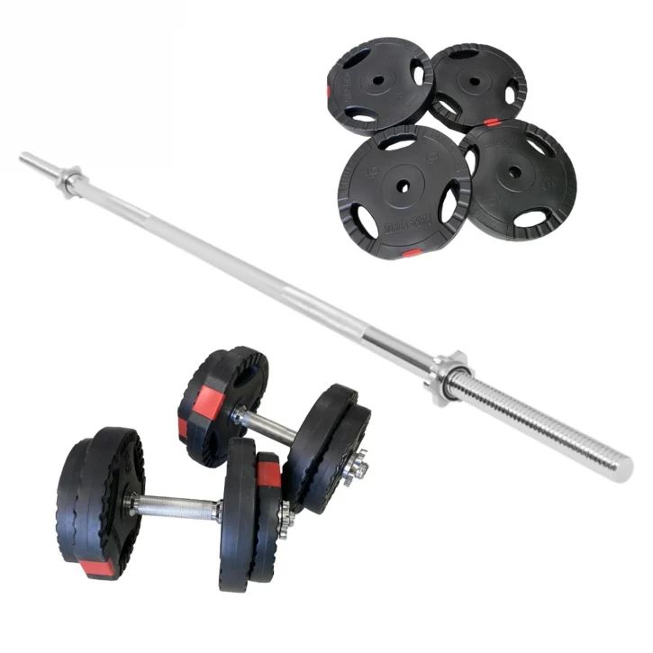 Gorilla Sports Skivstång Hantlar PRO Trigrip - 60kg