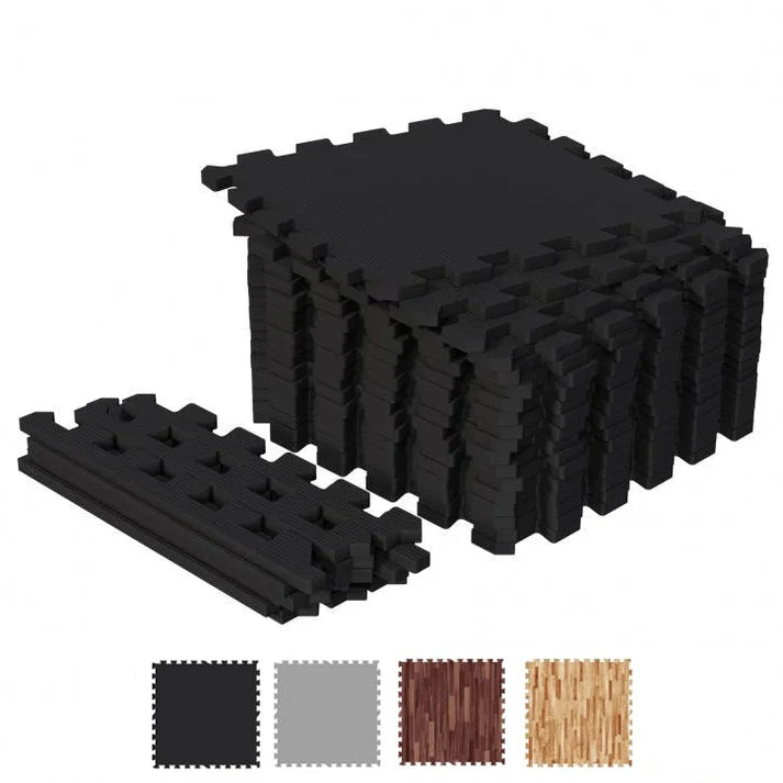 Gymgolv Träningsgolv Gymmatta 30x30cm Set 18 - Svart