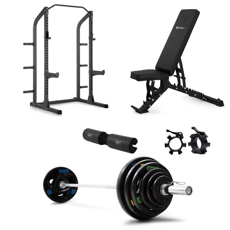 Masterfit - 300 Half Rack Olympic Styrkepaket - 120 kg