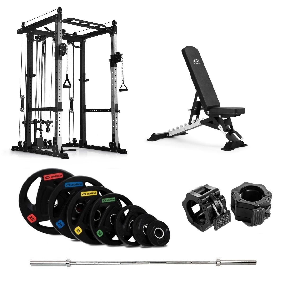Abilica - PR 550 Power Rack Olympic med bänk - 110 kg